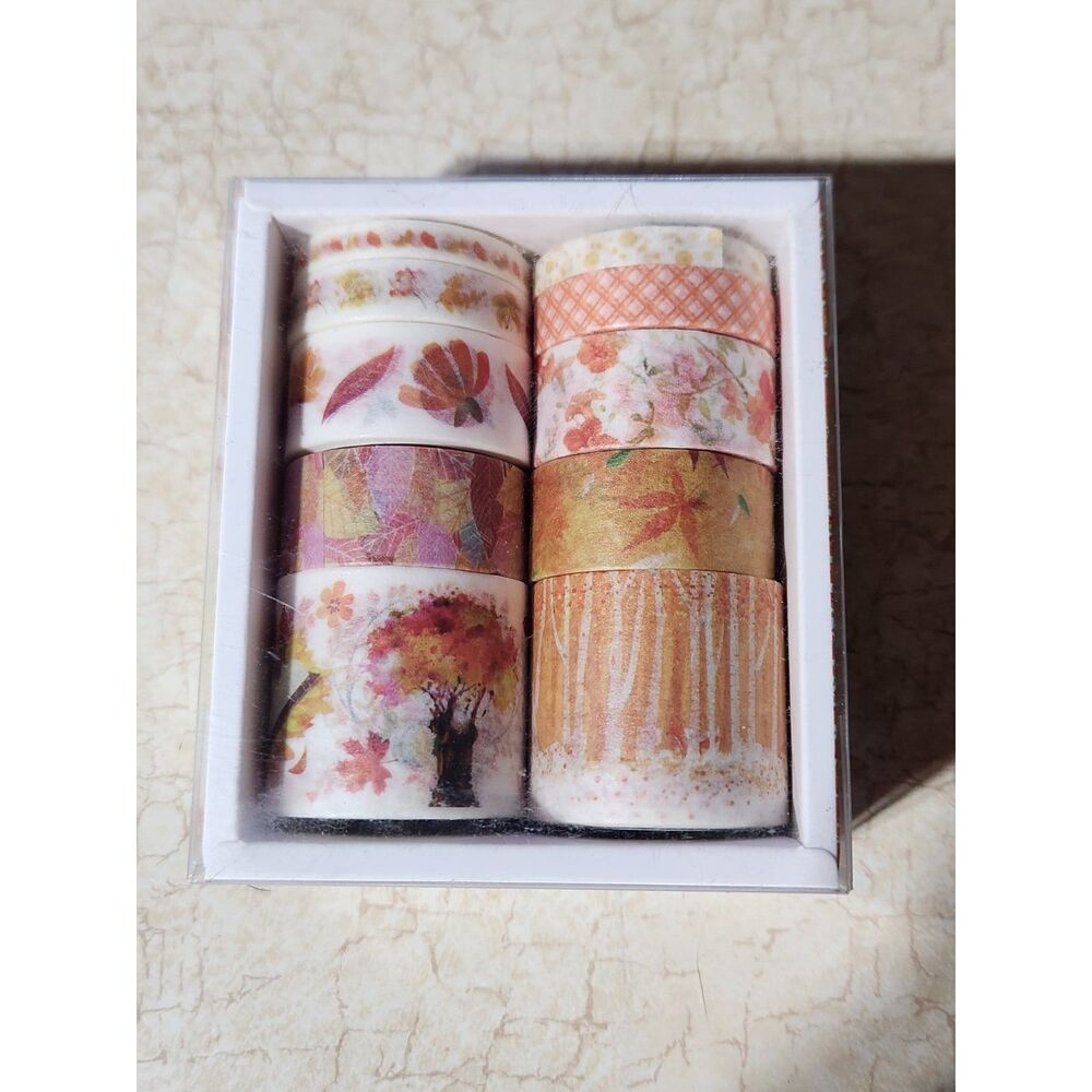 Orange Fall Washi Tape Trees Plants Autumn Kawaii